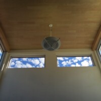 The high ceiling of the center hallway. Glass skylights allow a great deal of natural illumination, a reminder of Brenda’s love of outdoor exploration.